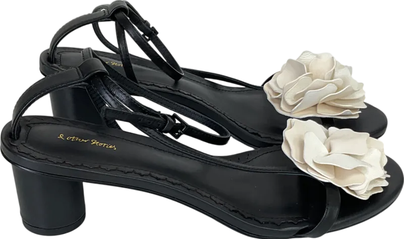 & Other Stories Black Heeled Leather Sandals UK 5 EU 38 👠