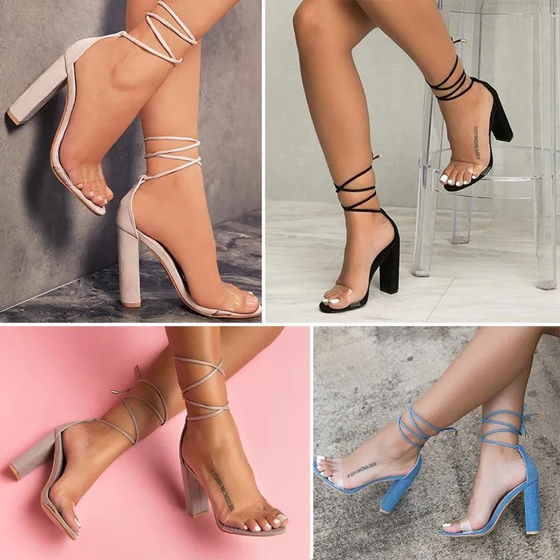 Cross-tie High Heel Breathable Sandals