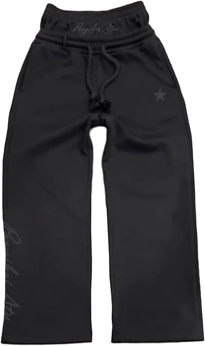 Double Waisted Sweatpants Men Y2k Baggy Sweatpants Wide Leg Drawstring Pants Streetwear Vintage Pants Gym Workout