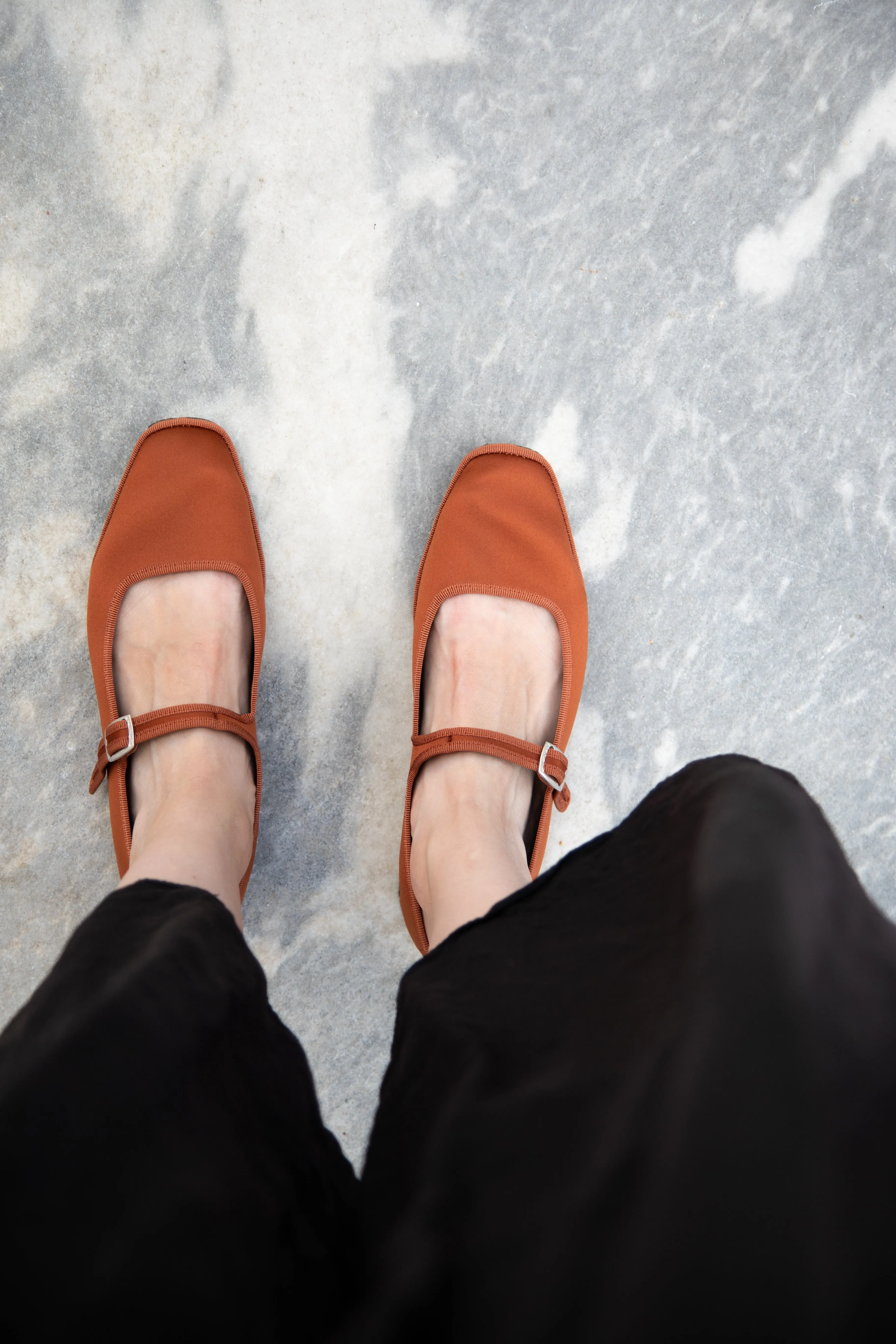 Drogheria Crivellini | Square Toe Mary Janes in Cacao Satin
