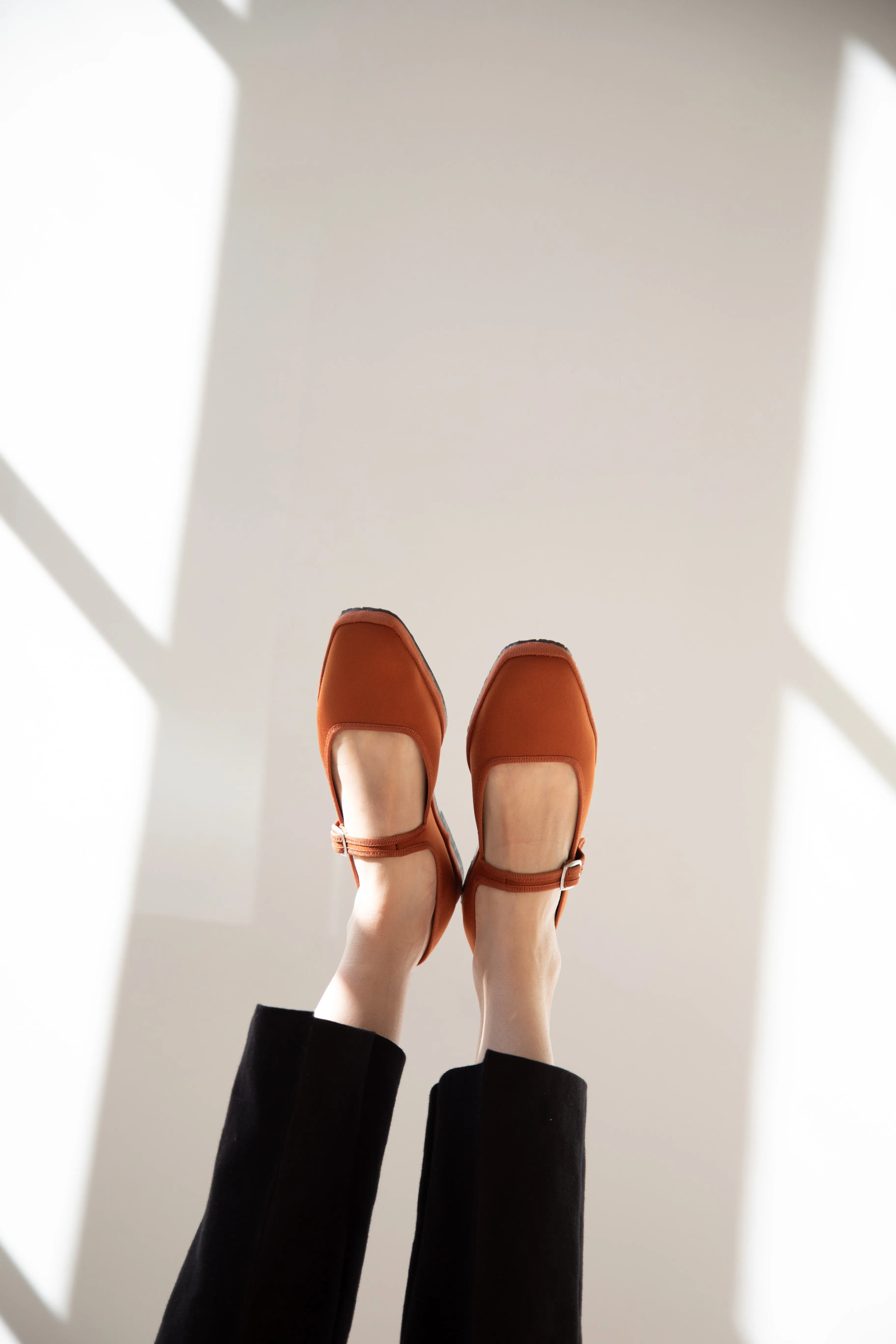 Drogheria Crivellini | Square Toe Mary Janes in Cacao Satin