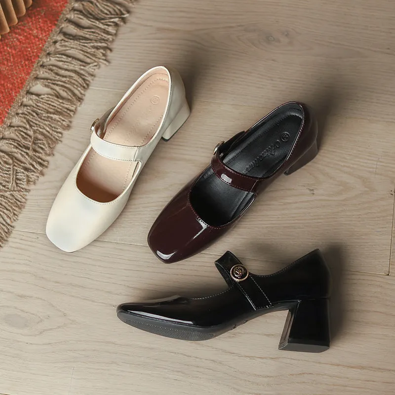 elveswallet Retro Mary Jane Hoof Heels Loafers