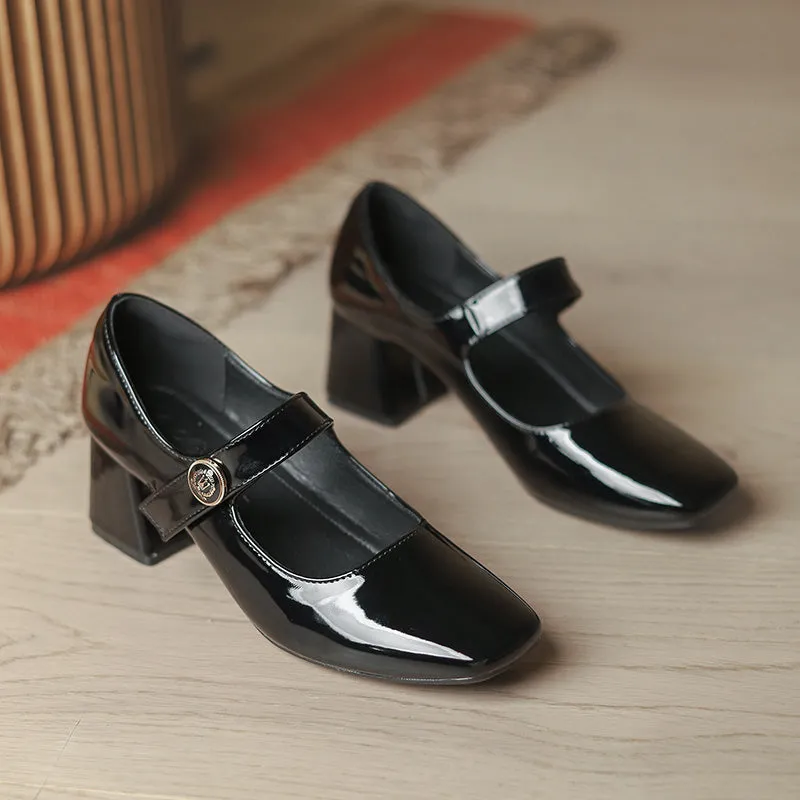 elveswallet Retro Mary Jane Hoof Heels Loafers
