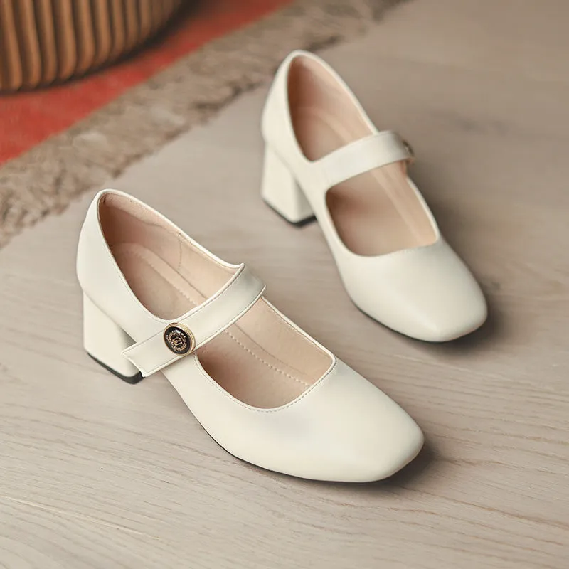 elveswallet Retro Mary Jane Hoof Heels Loafers