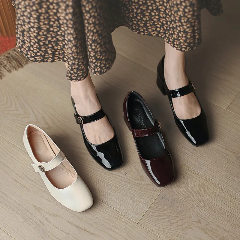 elveswallet Retro Mary Jane Hoof Heels Loafers