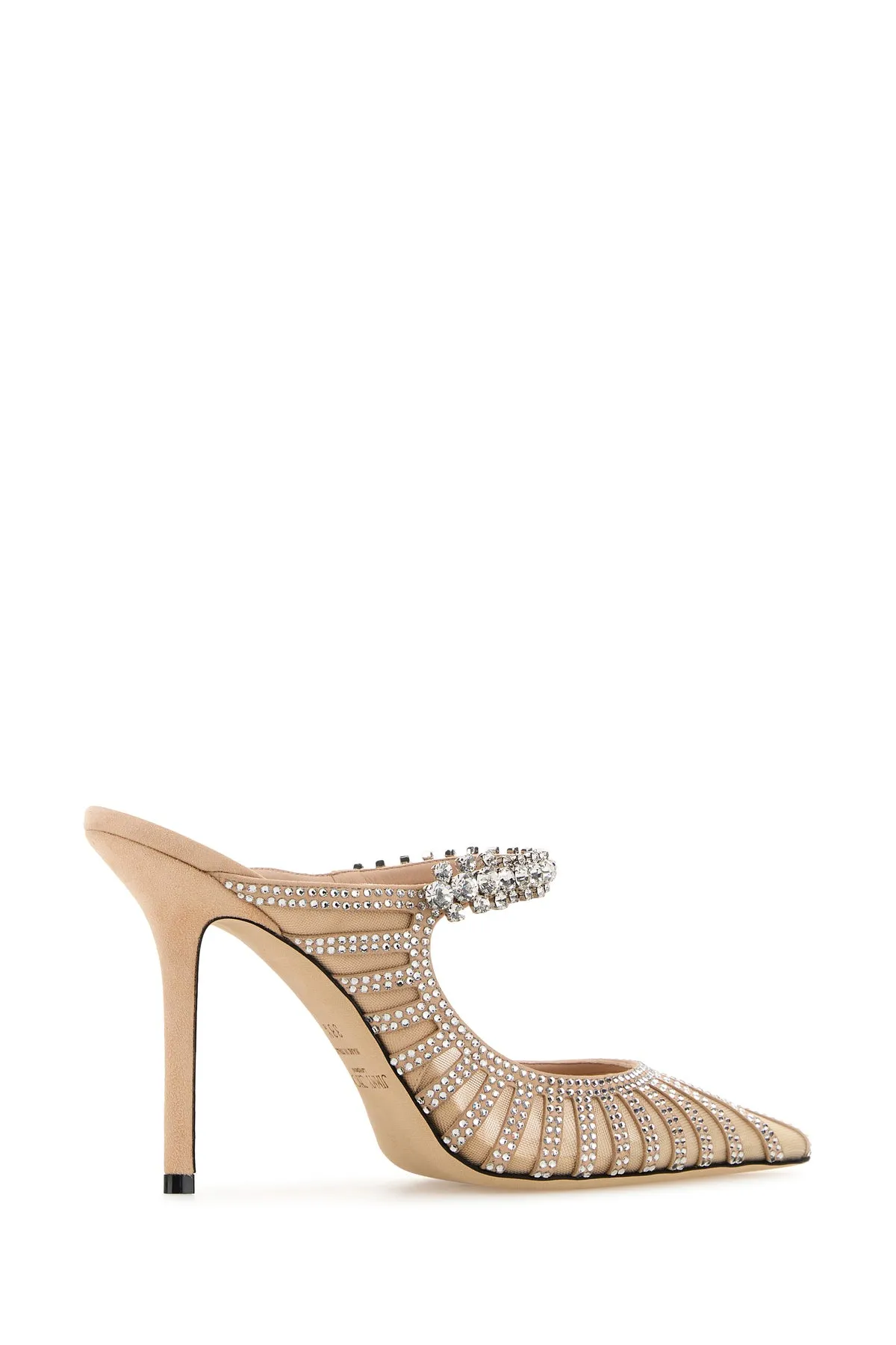 Embellished leather and mesh Bing 100 mules
