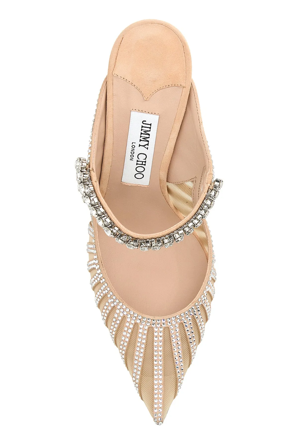 Embellished leather and mesh Bing 100 mules