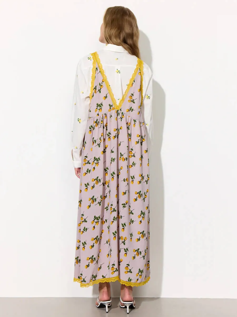 Lisa Dress - Yellow Lace