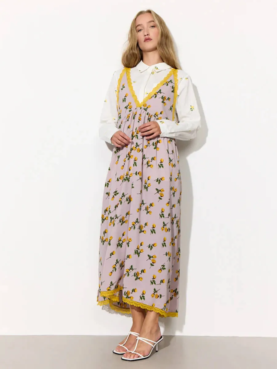 Lisa Dress - Yellow Lace