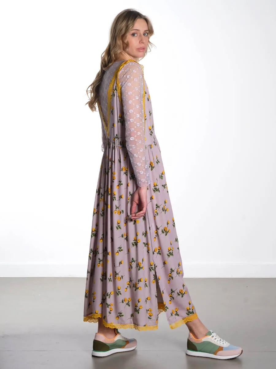 Lisa Dress - Yellow Lace