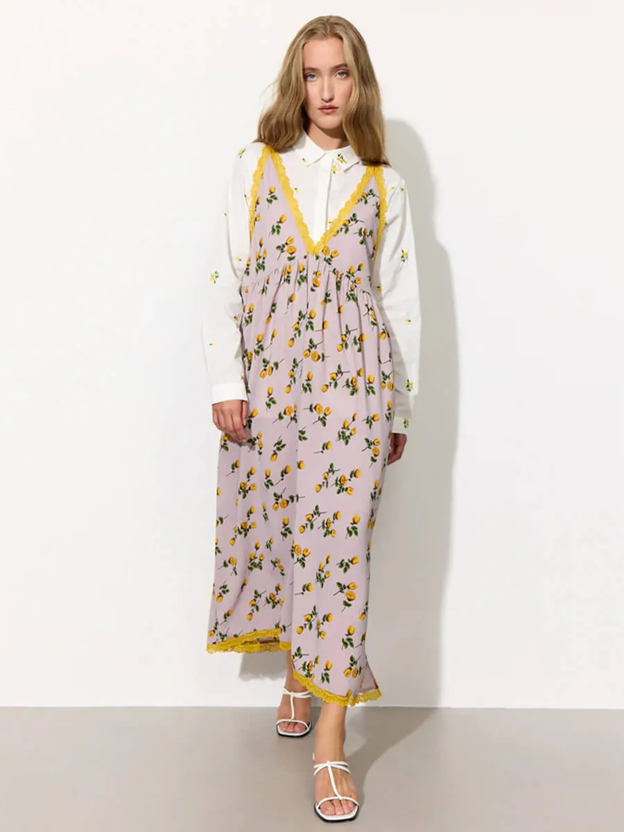 Lisa Dress - Yellow Lace