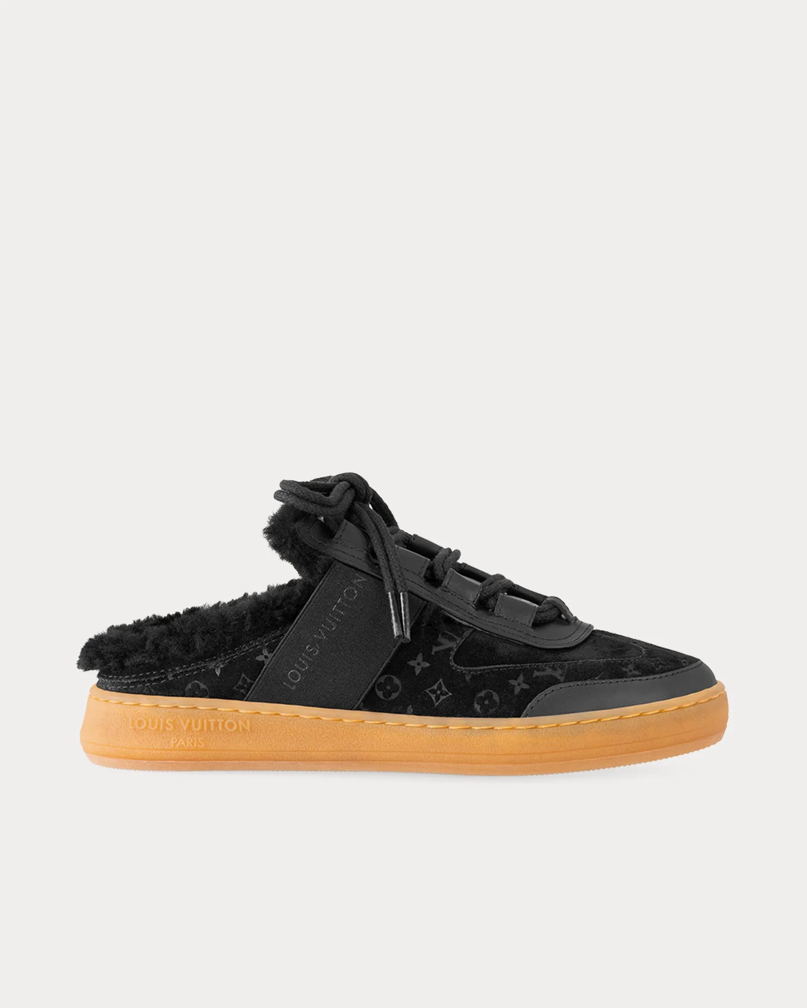 Lous Open Back Black Slip On Sneakers