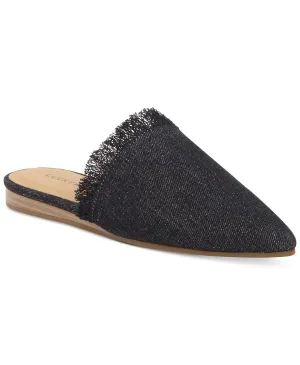 Lucky Women's LK-Bapsee Mule, Black Denim Pointed Toe Slides