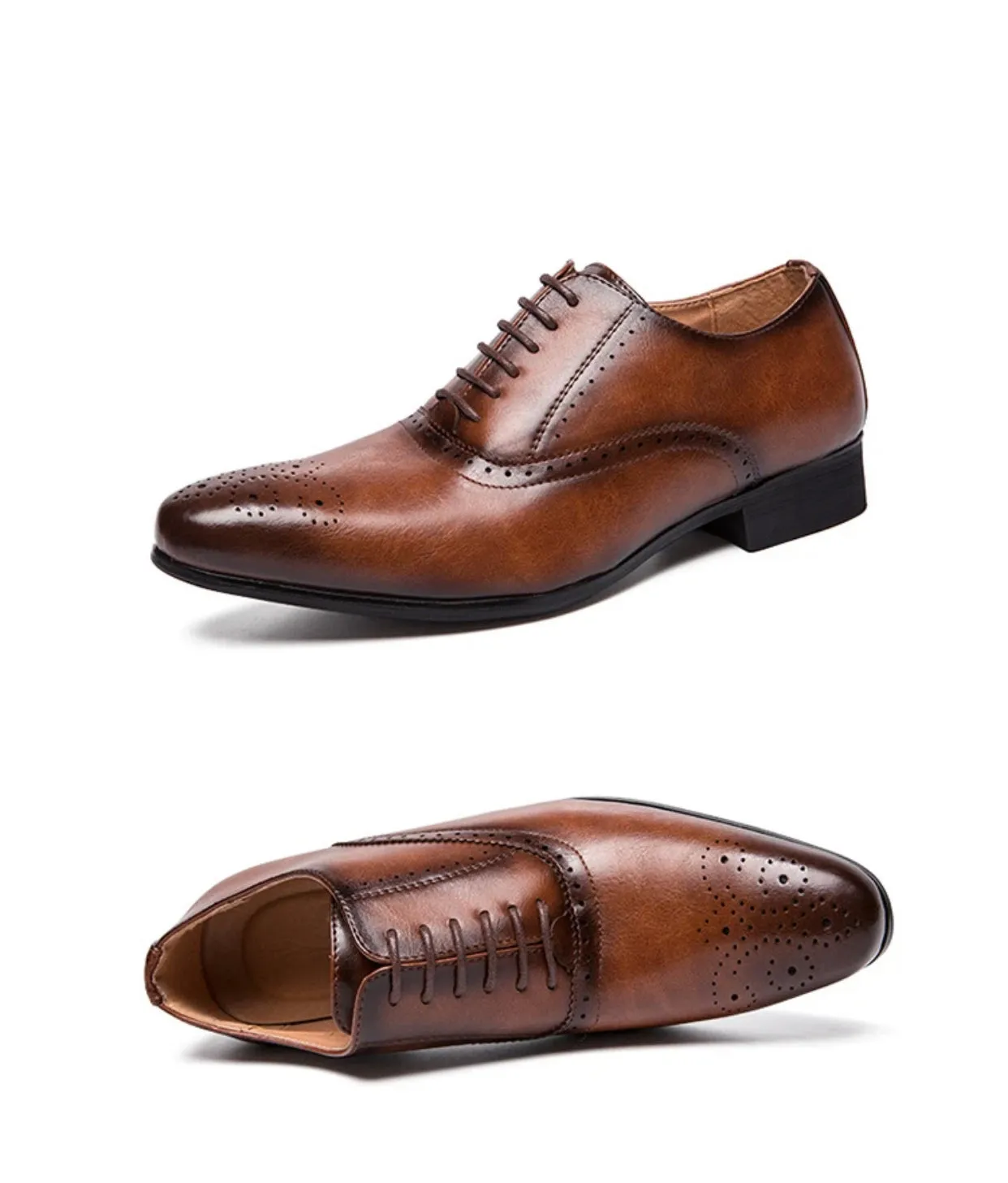 Men Pointed Oxfords Lace-Up Designer Formal Shoes