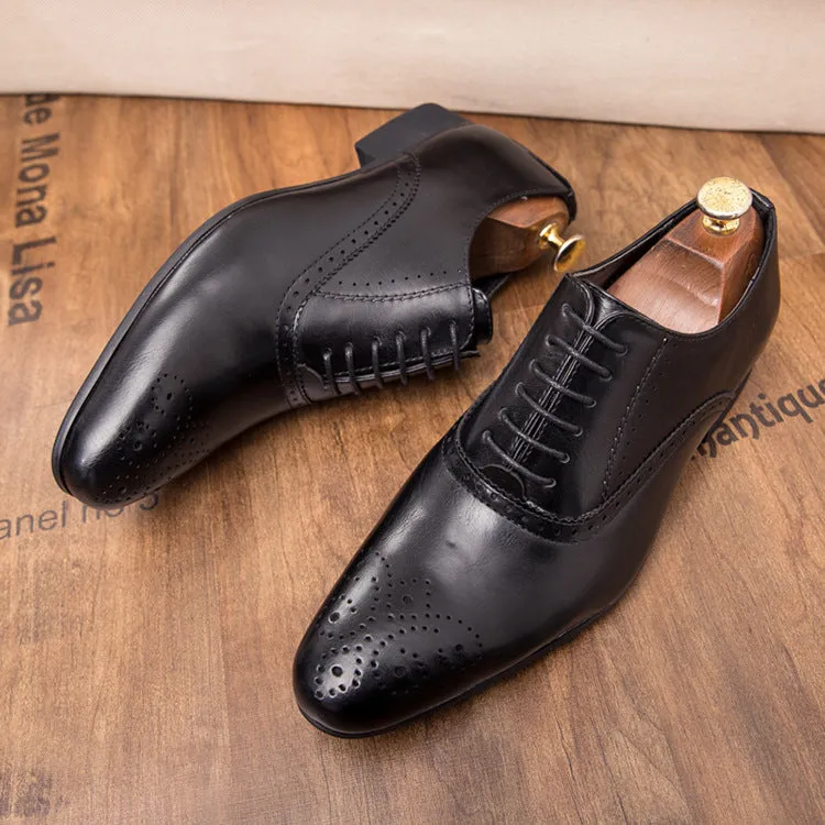 Men Pointed Oxfords Lace-Up Designer Formal Shoes