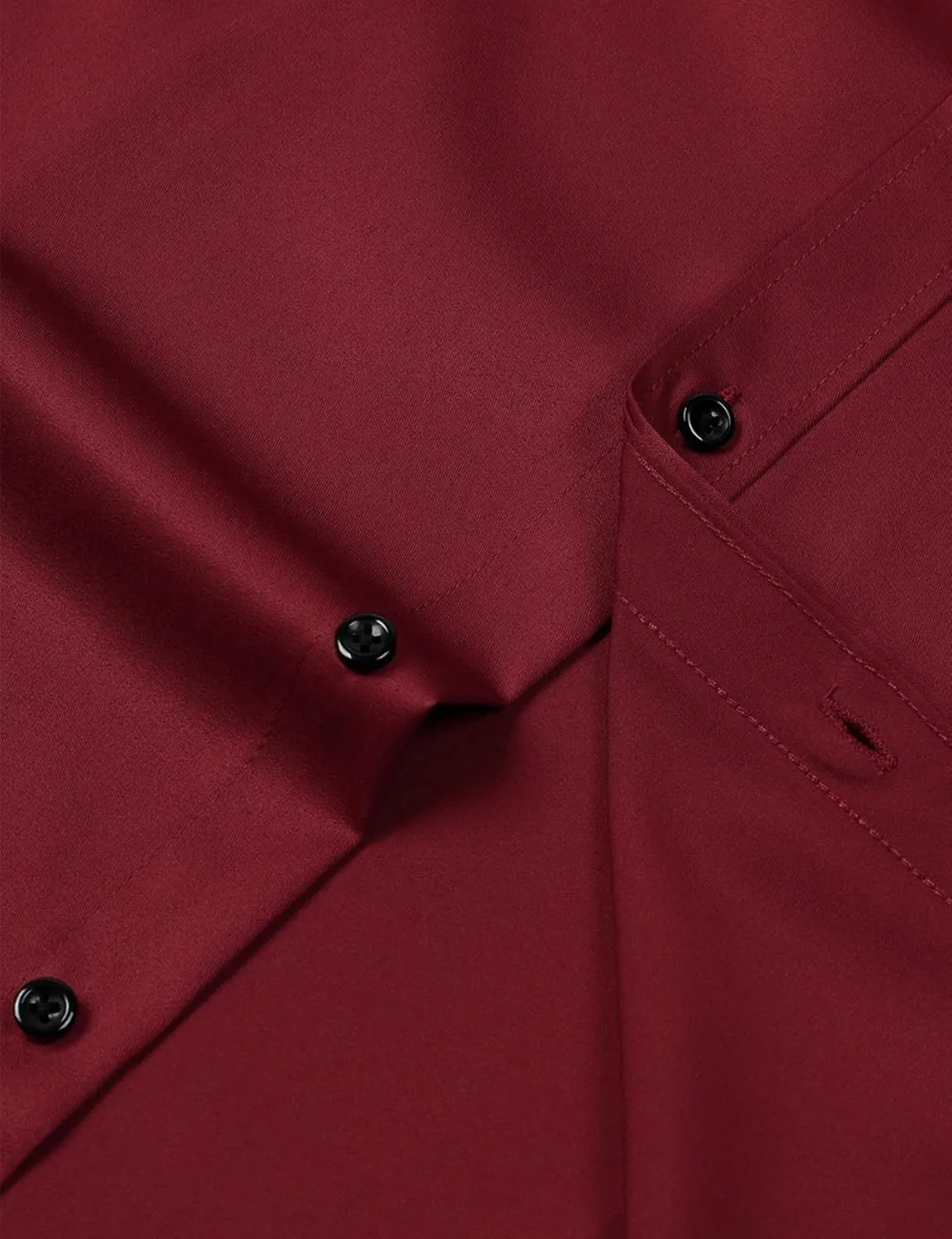 Men's Stretch Wrinkle Free Dress Shirts Formal Wedding Prom Long Sleeve Button Down Shirt