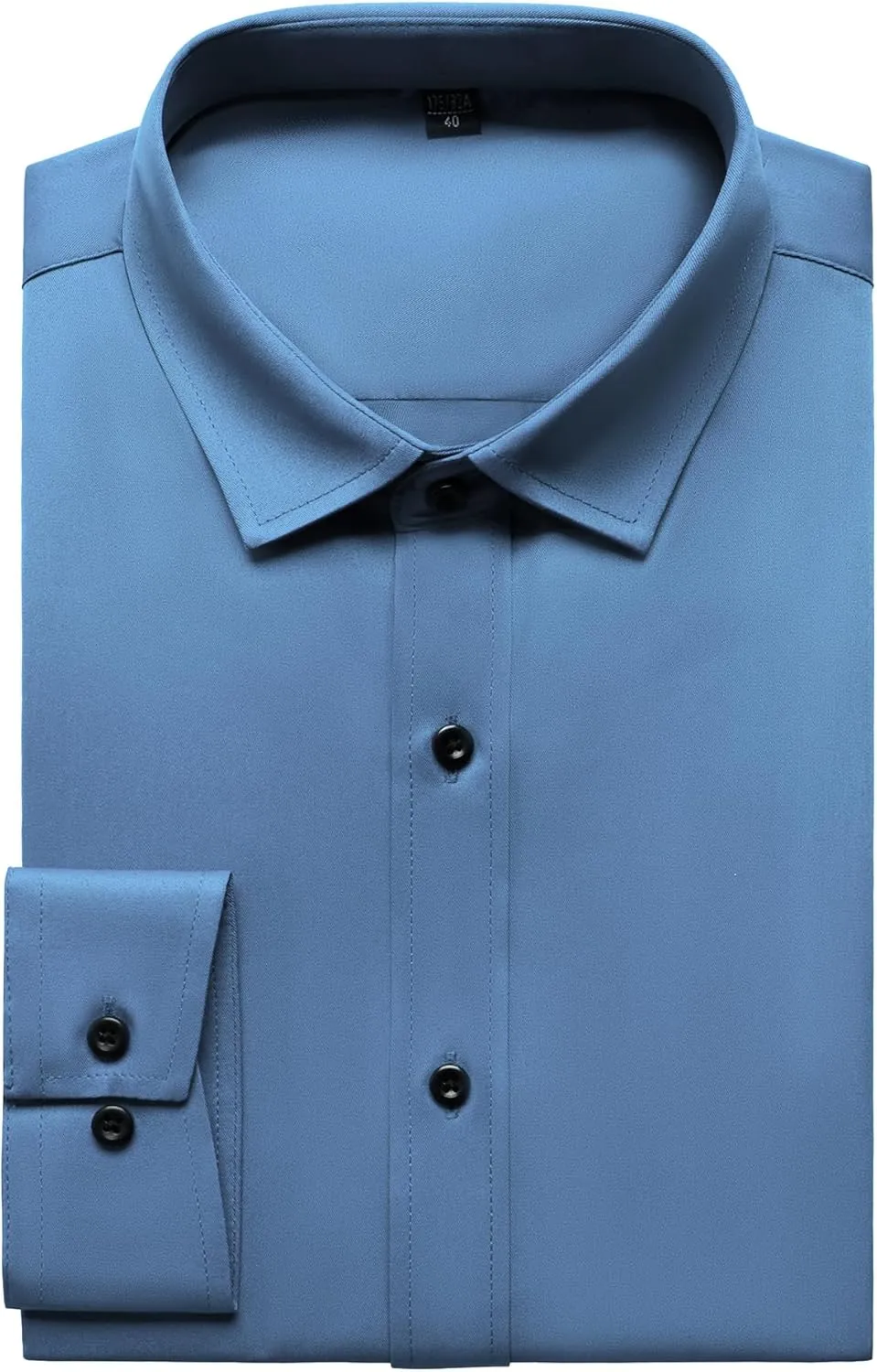 Men's Stretch Wrinkle Free Dress Shirts Formal Wedding Prom Long Sleeve Button Down Shirt