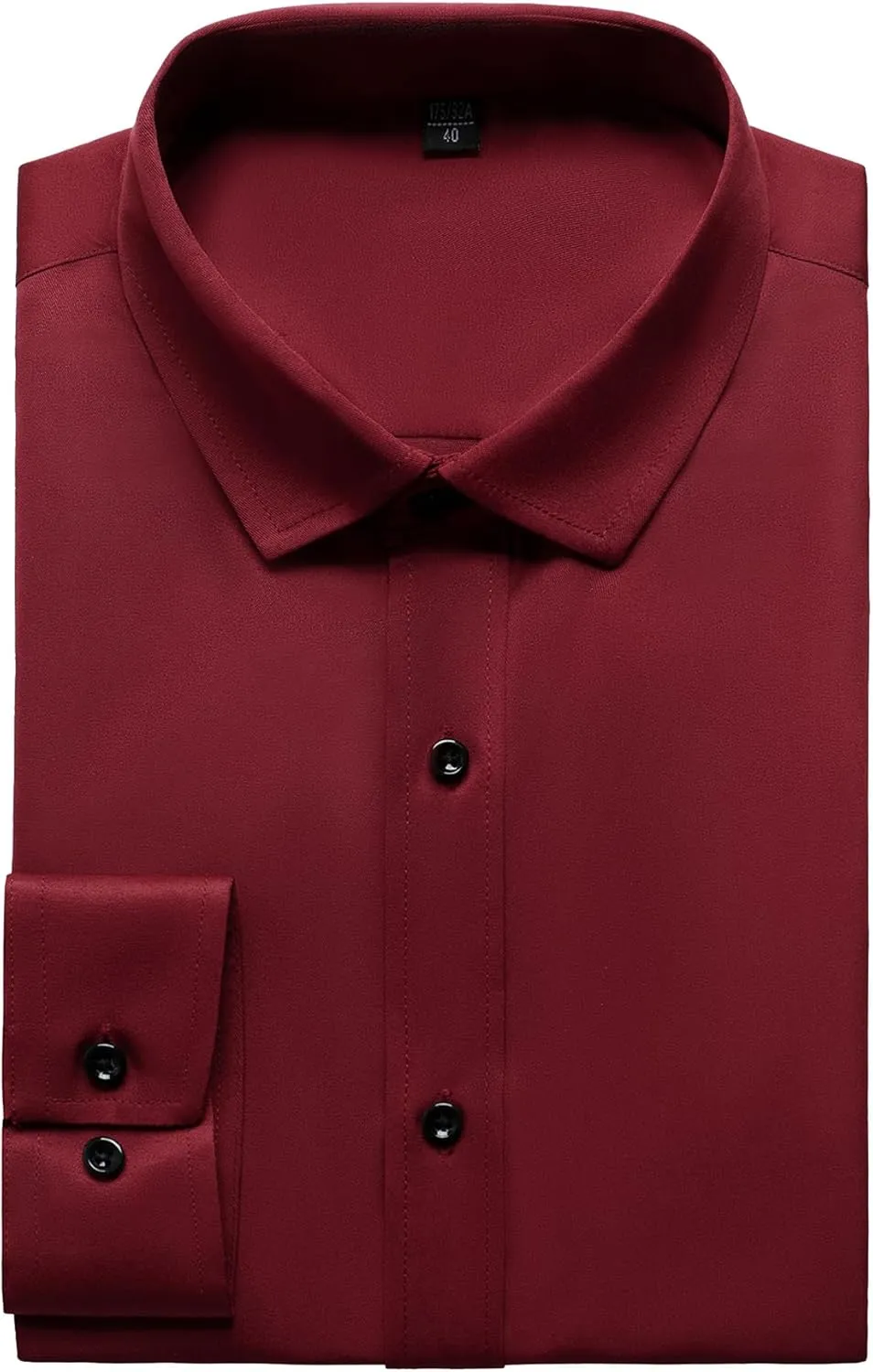 Men's Stretch Wrinkle Free Dress Shirts Formal Wedding Prom Long Sleeve Button Down Shirt