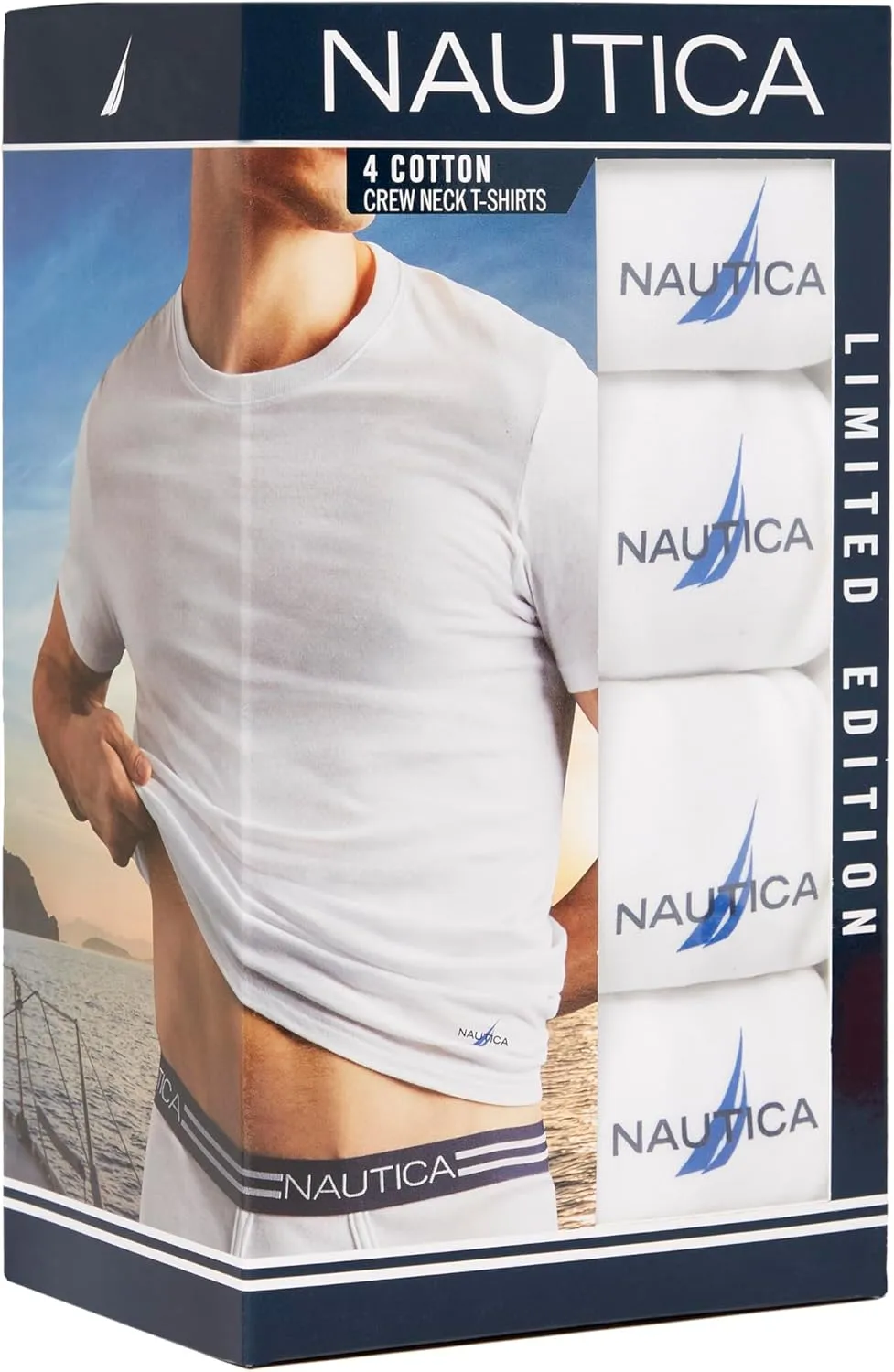 Nautica Men's 4-Pack Cotton Limited Edition Crew Neck T-Shirts