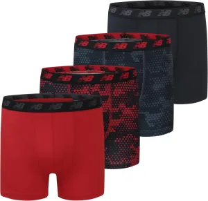 New Balance Boys' 3.5" Underwear, Performance Boxer Briefs (4 Pack)