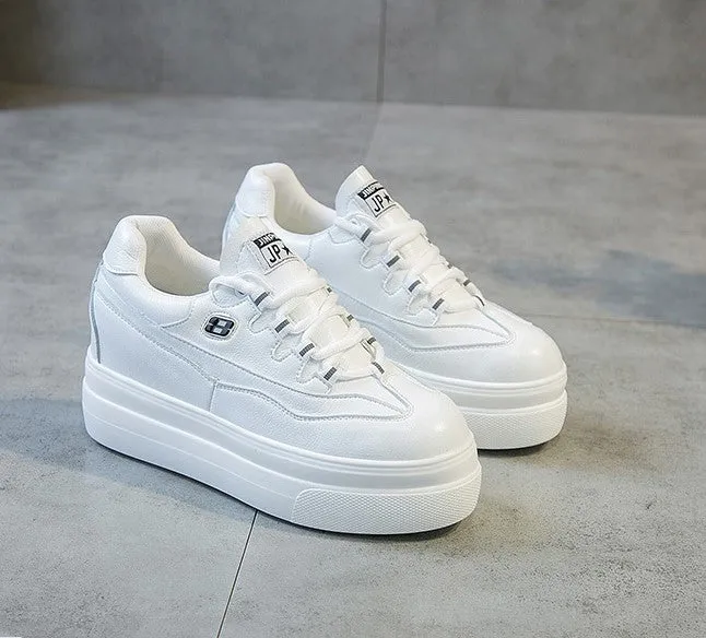 Petite Size Thick Sole Lace Up Fashion Sneakers AS116