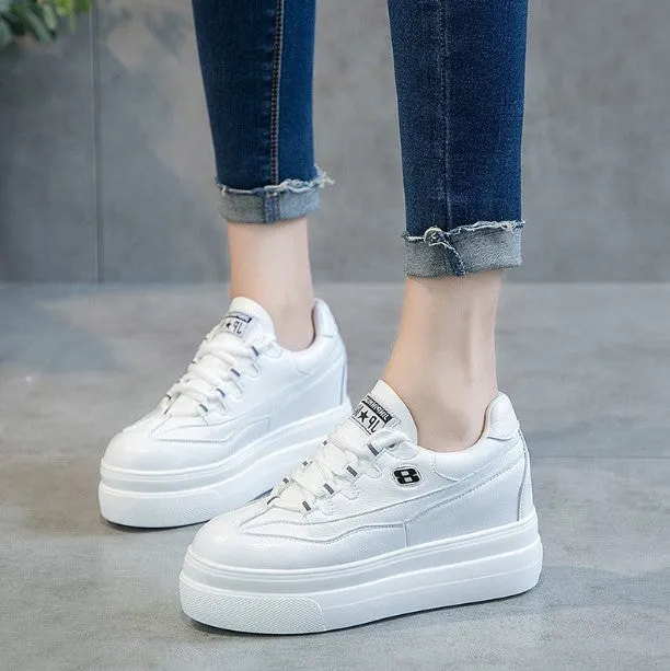 Petite Size Thick Sole Lace Up Fashion Sneakers AS116