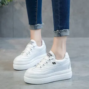 Petite Size Thick Sole Lace Up Fashion Sneakers AS116