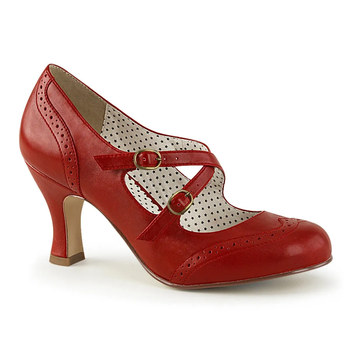 Pin Up Couture Flapper 35 Womens 3" Heel, Mary-Jane Court Shoes