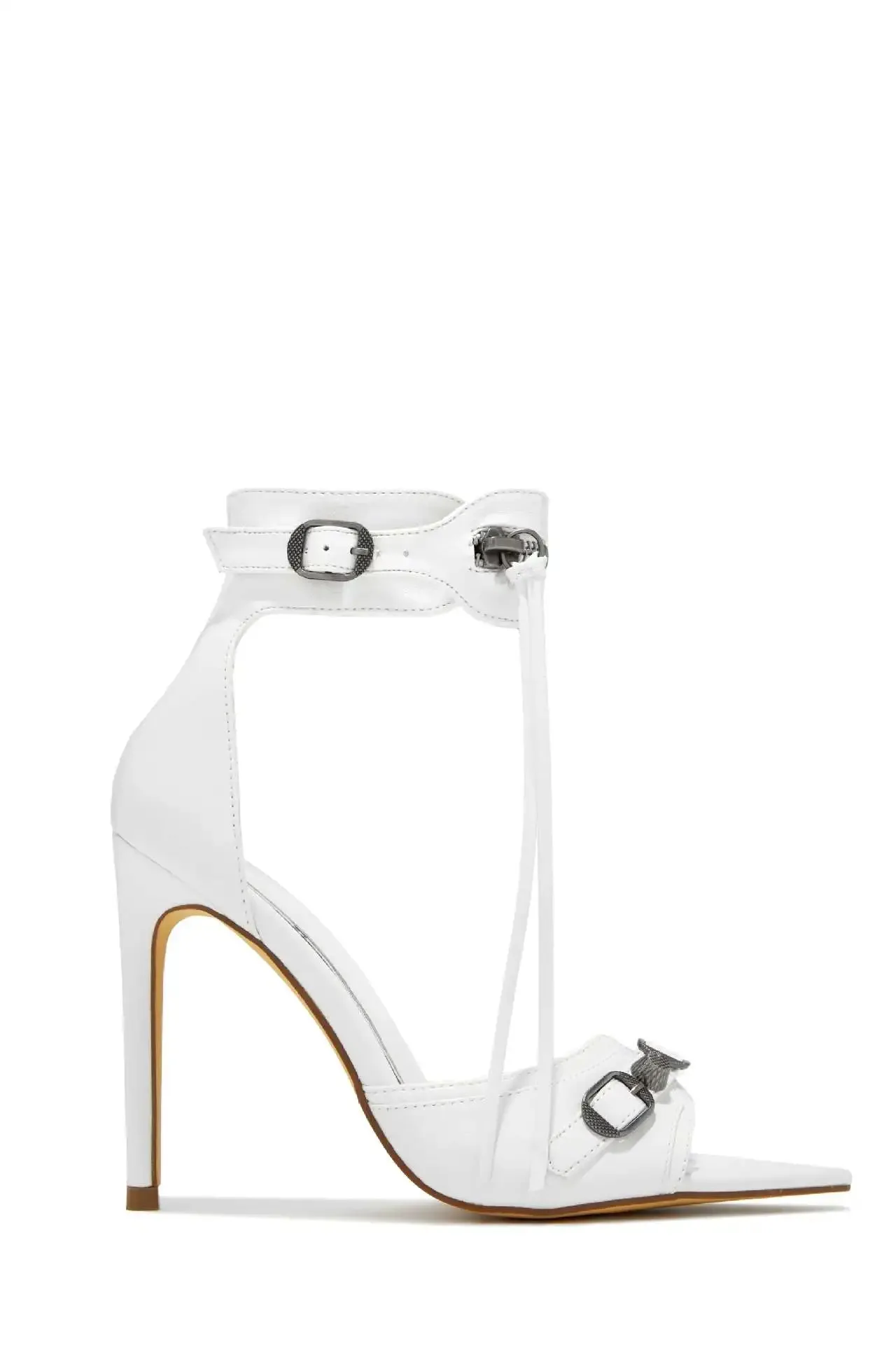 Sexy denim open-toe strappy heeled sandals