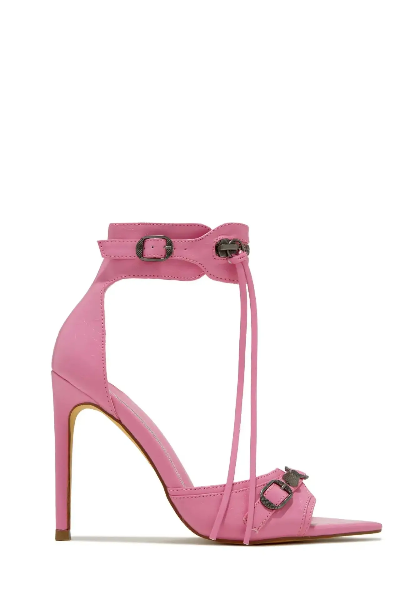 Sexy denim open-toe strappy heeled sandals