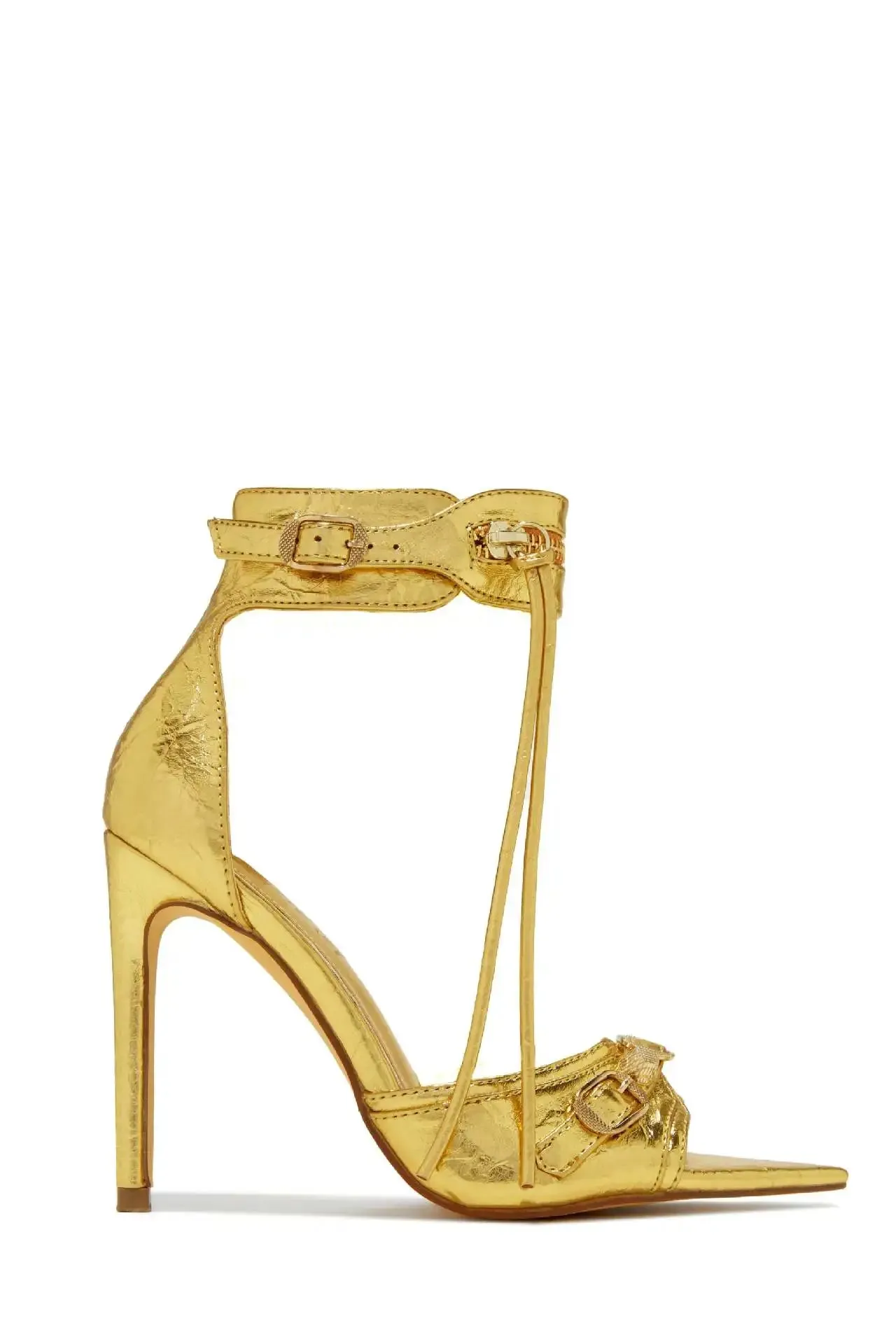 Sexy denim open-toe strappy heeled sandals
