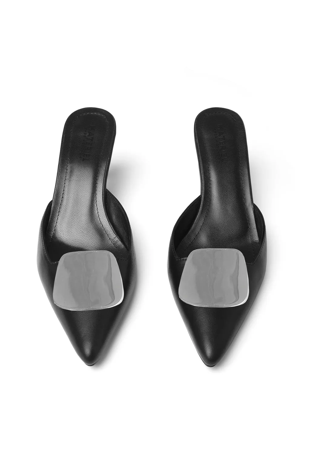Silver-Hued Rectangle Mules