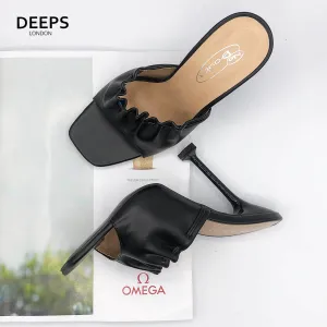 SOFY - STRAPPY SQUARE TOE HEELS BLACK
