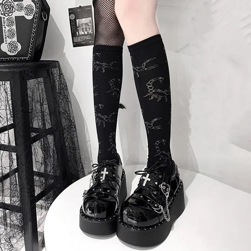 Sohiwoo Fashion Zipper Chunky Platform Mary Janes Women 2023 Round Toe Buckle Wedge Pumps Woman Patent Leather Y2K Punk Gothic Shoes