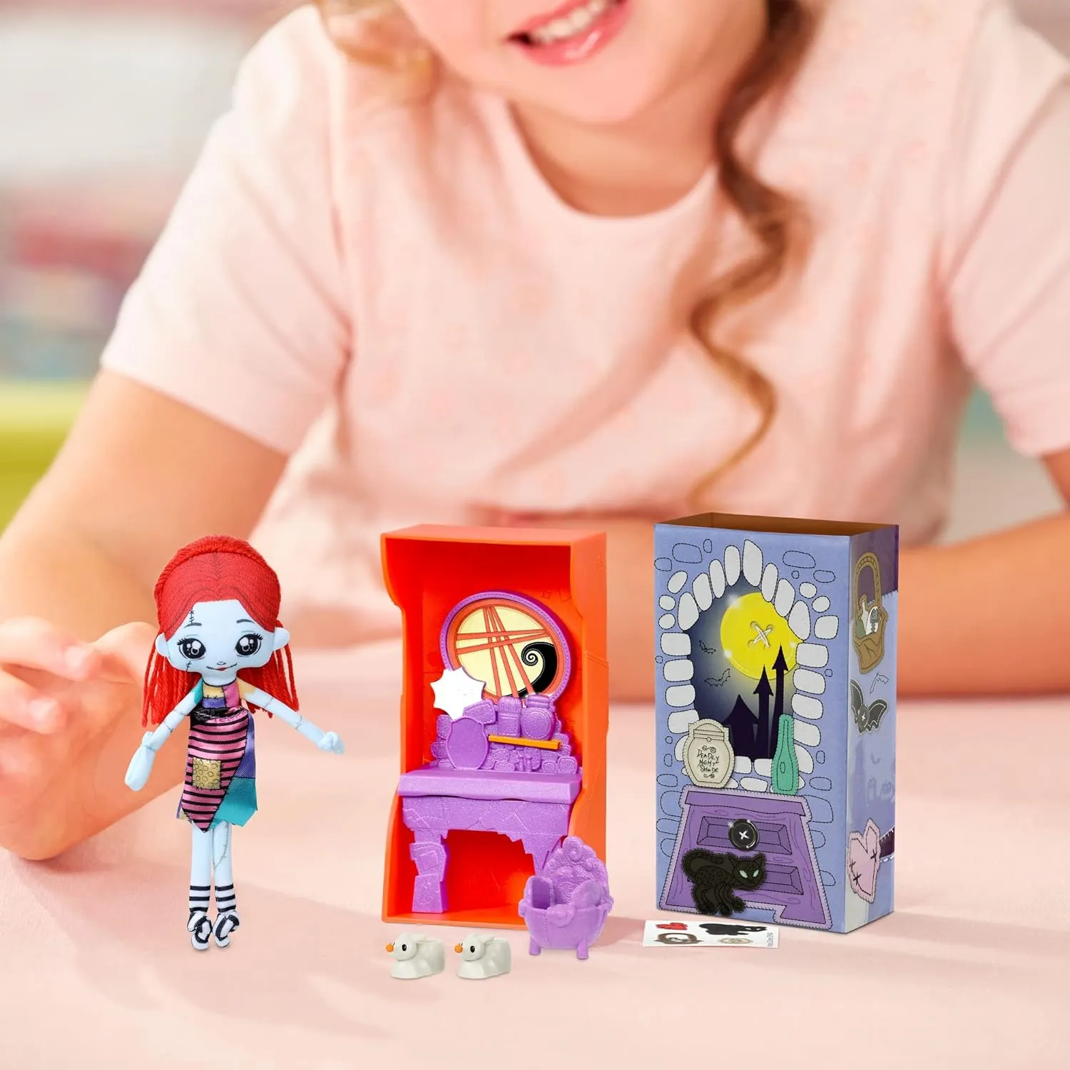 SWEET SEAMS Disney Single Pack Bundle: The Nightmare Before Christmas - Sally & Alice in Wonderland 6" Soft Rag Dolls and Playsets