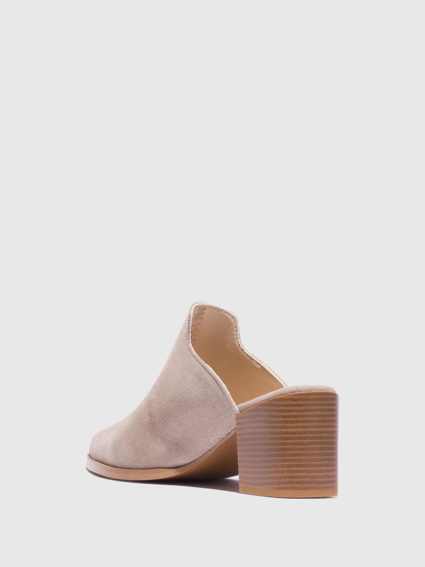 Taupe Pointed Toe Mules