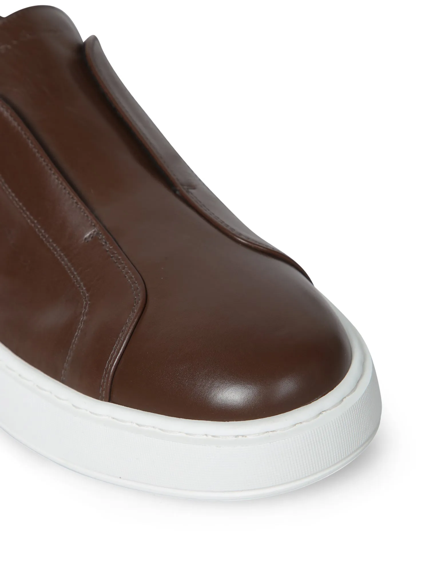 Victory Dark Brown Leather Sneakers